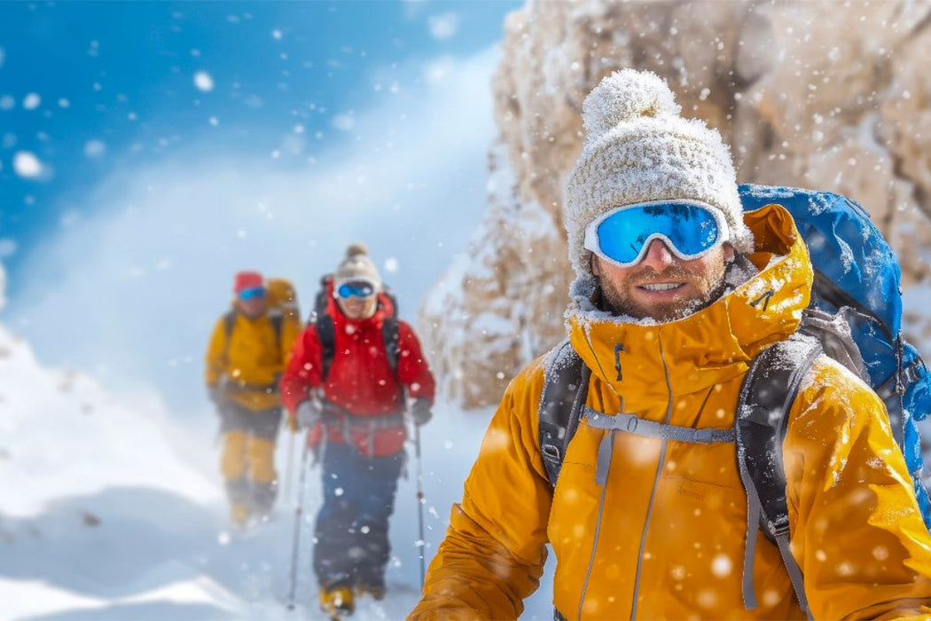 Premium Textil-Leinwand Skiwandern im Schnee