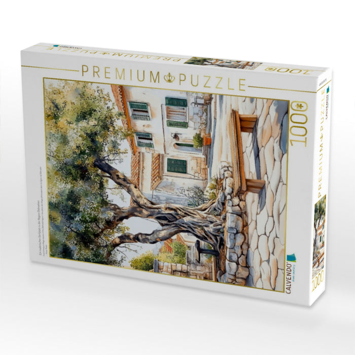 Ein malerischer Dorfplatz in der Region Dalmatien - CALVENDO Foto-Puzzle'