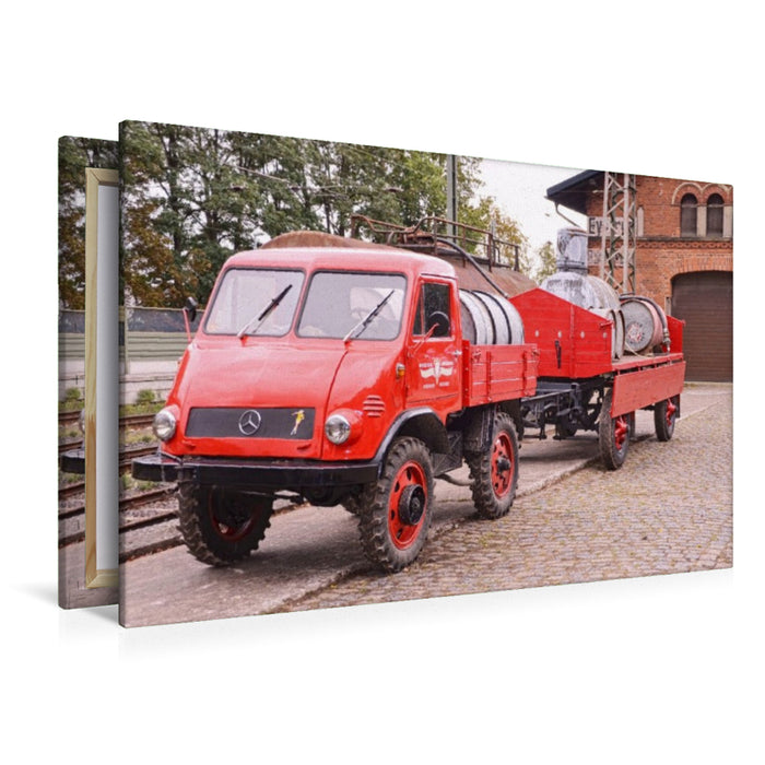 Premium Textil-Leinwand UNIMOG- U-401- ``1953´´