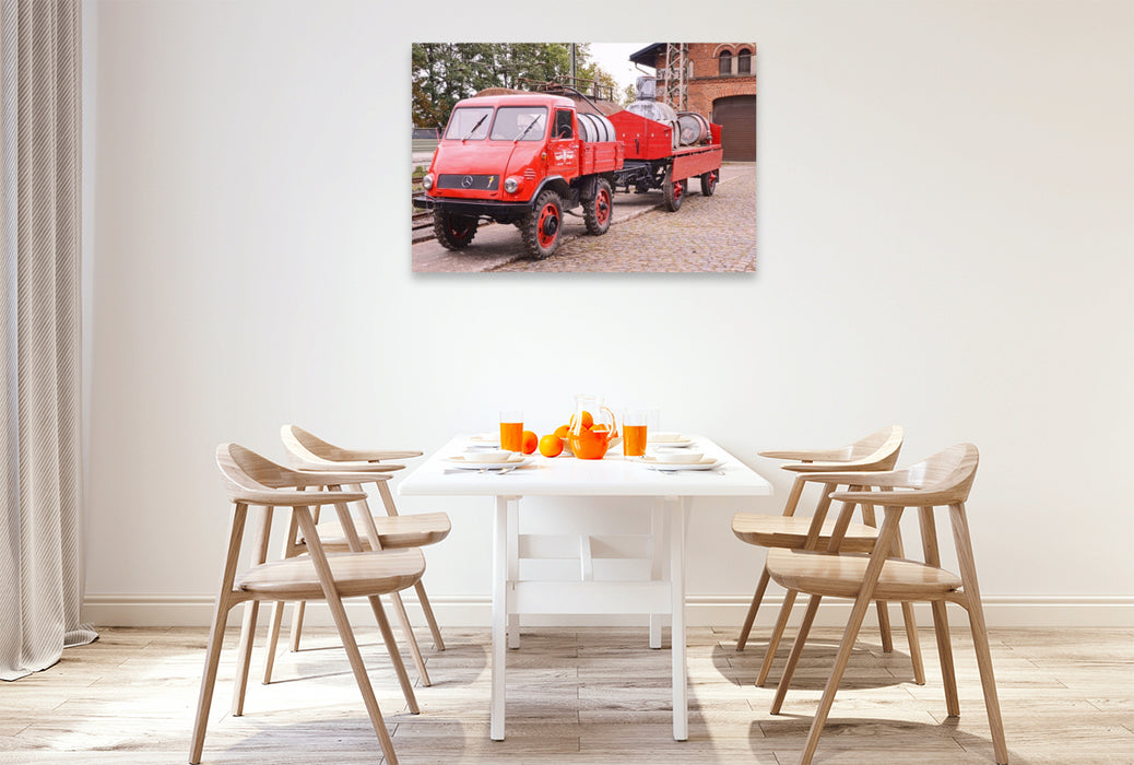 Premium Textil-Leinwand UNIMOG- U-401- ``1953´´