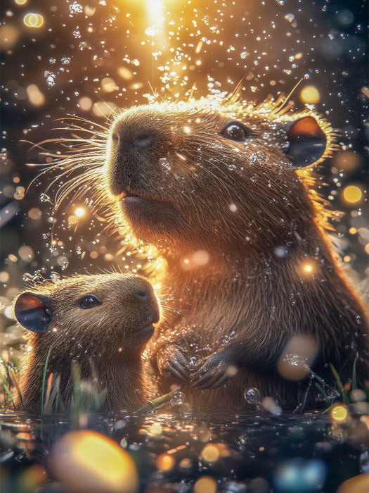 Capybaras meditieren nicht – sie sind Meditation - CALVENDO Foto-Puzzle'