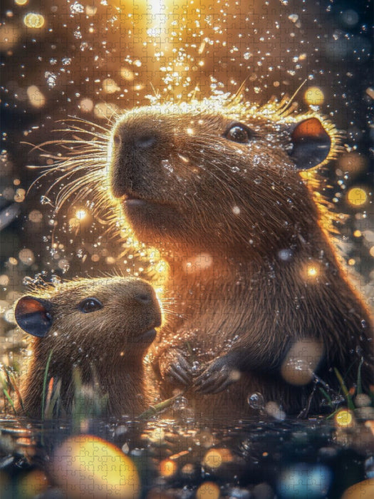 Capybaras meditieren nicht – sie sind Meditation - CALVENDO Foto-Puzzle'