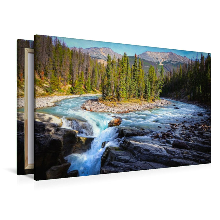 Premium Textil-Leinwand Sunwapta Falls – Natur in Bewegung