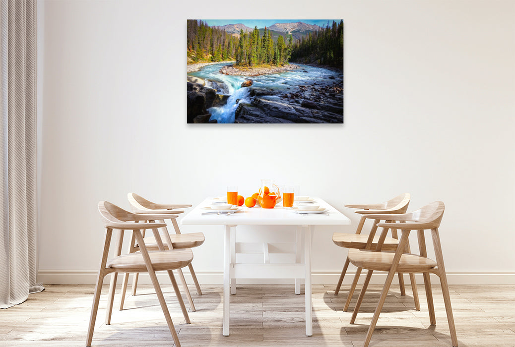 Premium Textil-Leinwand Sunwapta Falls – Natur in Bewegung