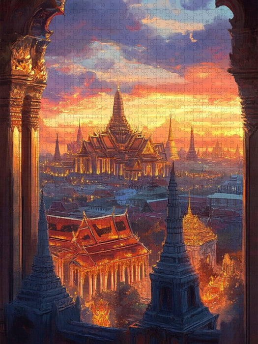 Grand Palace & Wat Phra Kaew in Bangkok Thailand - CALVENDO Foto-Puzzle'