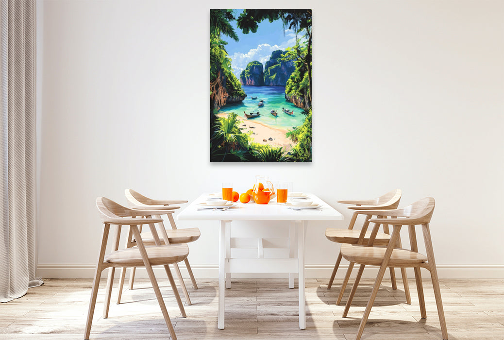 Premium Textil-Leinwand Maya Bay - Ko Phi Phi Leh - Thailand