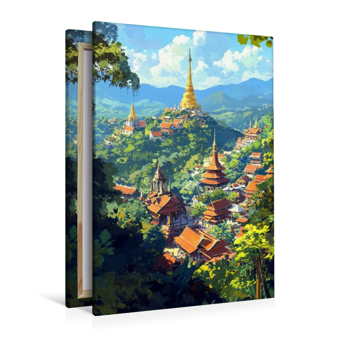 Premium Textil-Leinwand Chiang Mai Wat Phra That Doi Suthep Thailand