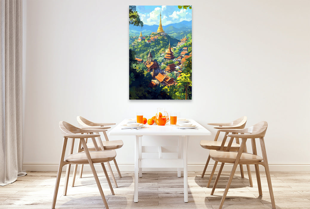Premium Textil-Leinwand Chiang Mai Wat Phra That Doi Suthep Thailand