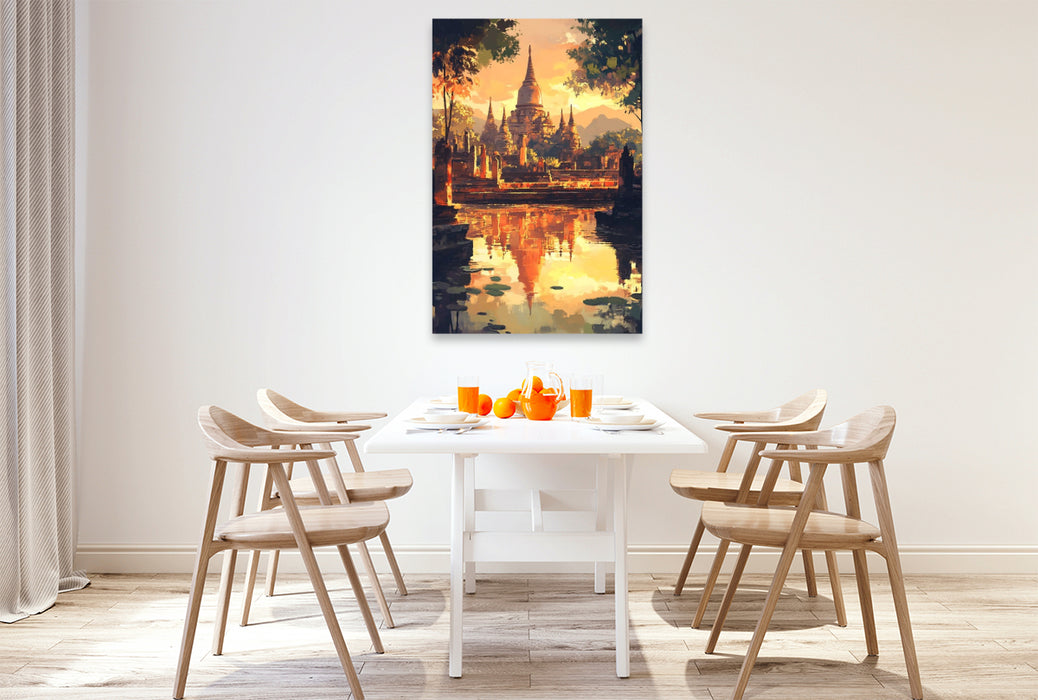 Premium Textil-Leinwand Sukhothai Park Thailand