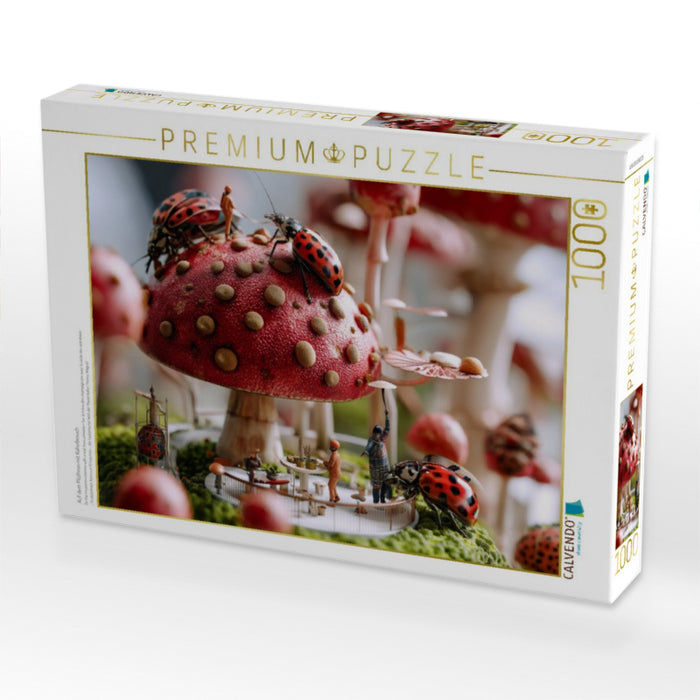 Auf dem Pilzthron mit Käferbesuch - CALVENDO Foto-Puzzle'