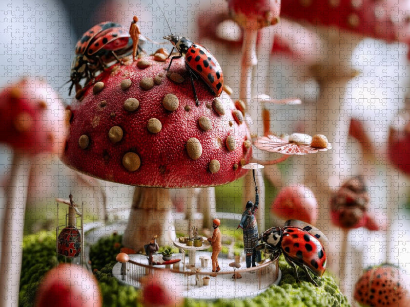 Auf dem Pilzthron mit Käferbesuch - CALVENDO Foto-Puzzle'