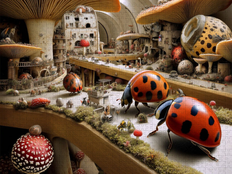 Urbanes Treiben im Untergrund der Käfer - CALVENDO Foto-Puzzle'