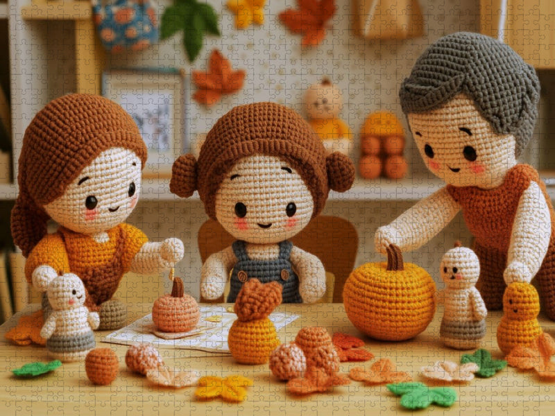 Kürbisschnitzen im Herbstlicht - CALVENDO Foto-Puzzle'