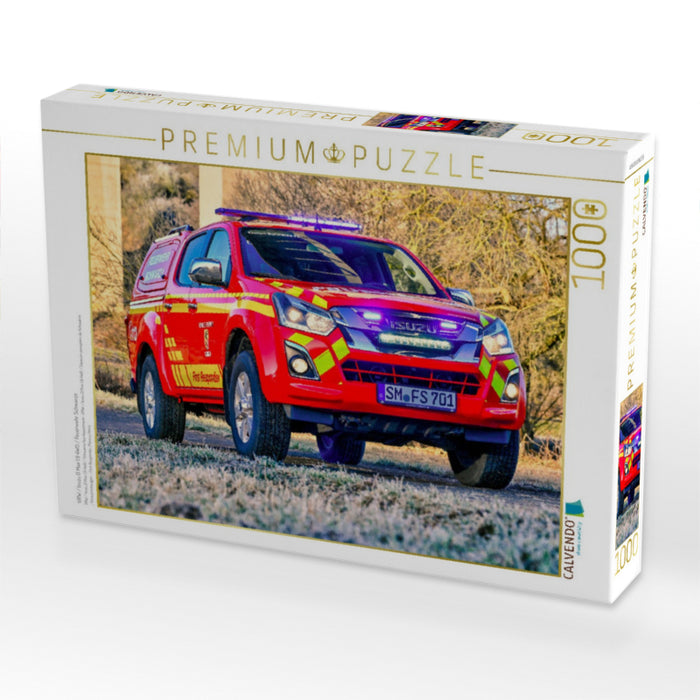 VRW / Isuzu D Max 1.9 4WD / Feuerwehr Schwarza - CALVENDO Foto-Puzzle'