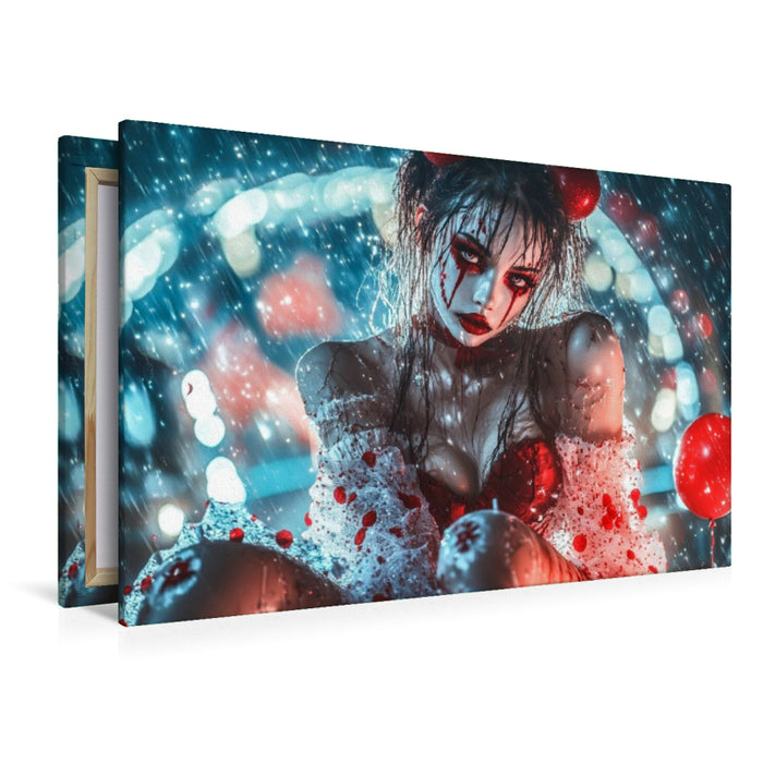 Premium Textil-Leinwand Ihre Augen waren geschminkt – aber sie haben trotzdem geblutet