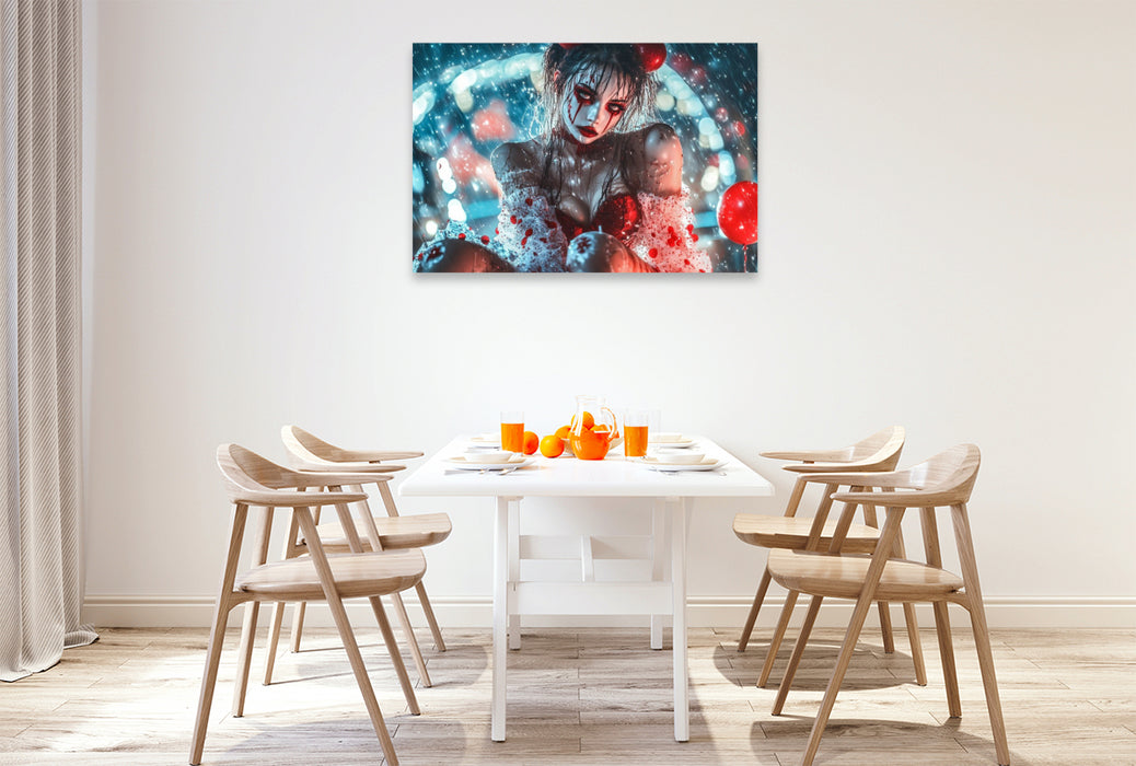 Premium Textil-Leinwand Ihre Augen waren geschminkt – aber sie haben trotzdem geblutet