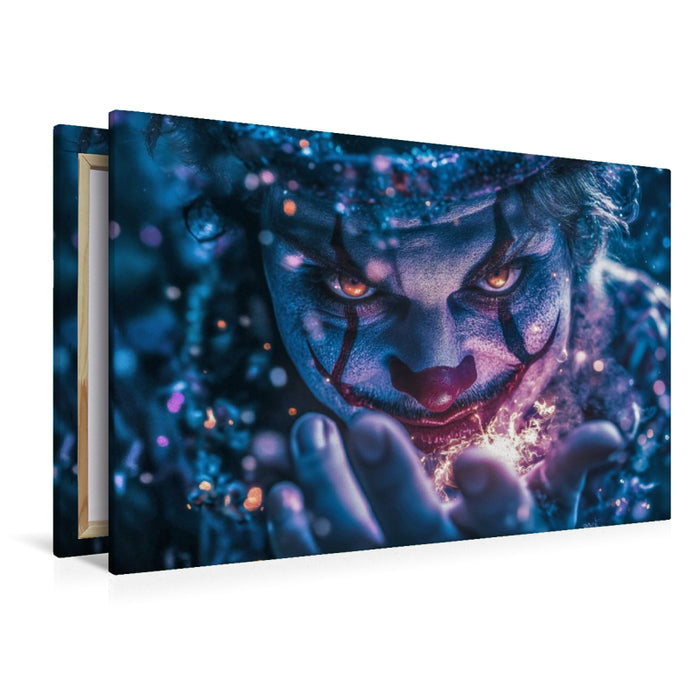 Premium Textil-Leinwand Er lachte, aber seine Augen waren tot