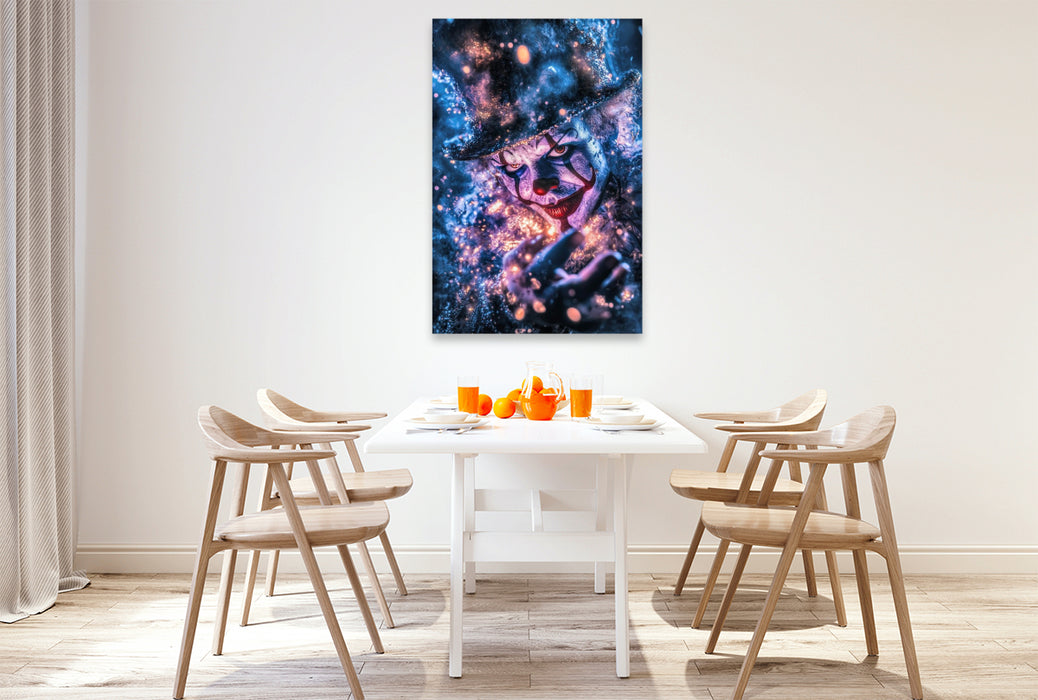 Premium Textil-Leinwand Seine Schminke war Blut, seine Lache war echt