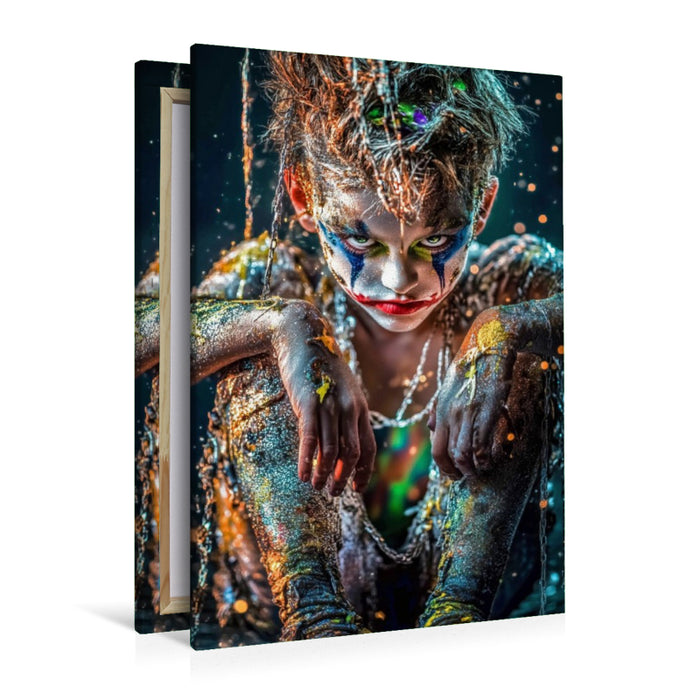 Premium Textil-Leinwand Es klopfte dreimal, jedes Mal mit einem Lächeln breiter als zuvor