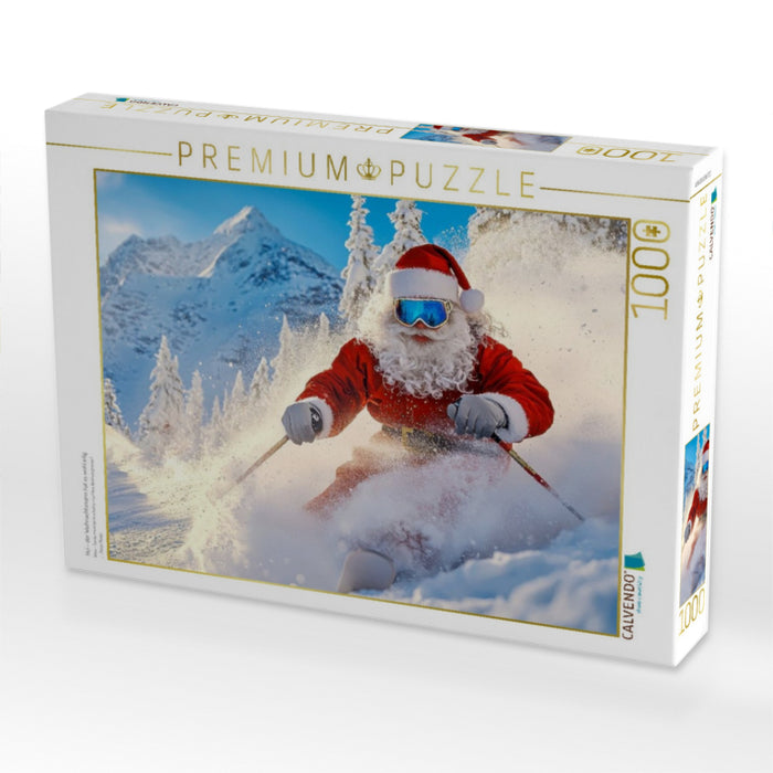 Hui - der Weihnachtsmann hat es wohl eilig - CALVENDO Foto-Puzzle'