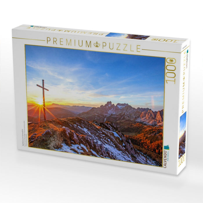 Gipfelkreuz im Sonnenlicht - CALVENDO Foto-Puzzle'