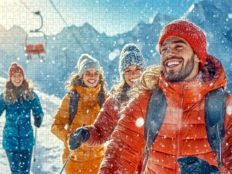 Auf zur Gondel und zur nächsten Abfahrt - CALVENDO Foto-Puzzle'