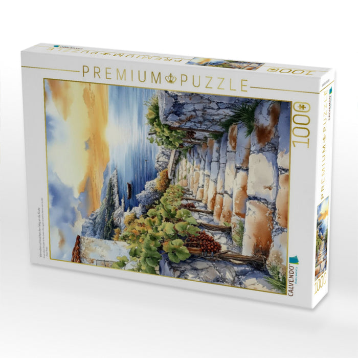 Weinreben schmücken den Weg an die Küste - CALVENDO Foto-Puzzle'