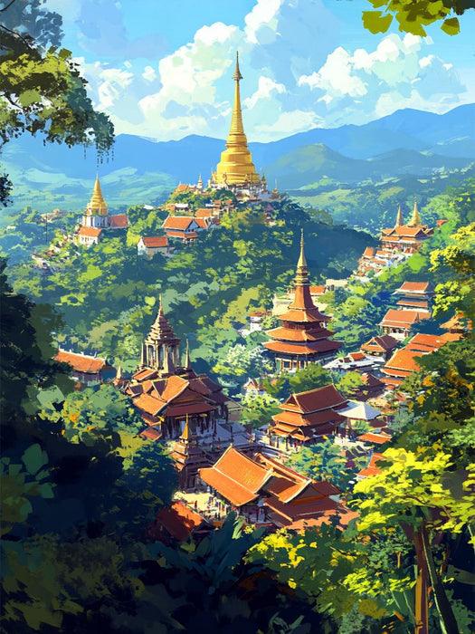 Chiang Mai Wat Phra That Doi Suthep Thailand - CALVENDO Foto-Puzzle'
