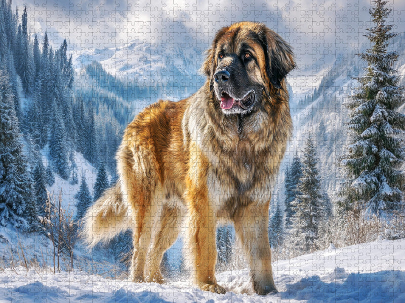 Leonberger im Schnee - CALVENDO Foto-Puzzle'