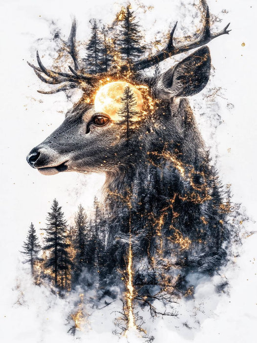 Hirsch Mond - CALVENDO Foto-Puzzle'