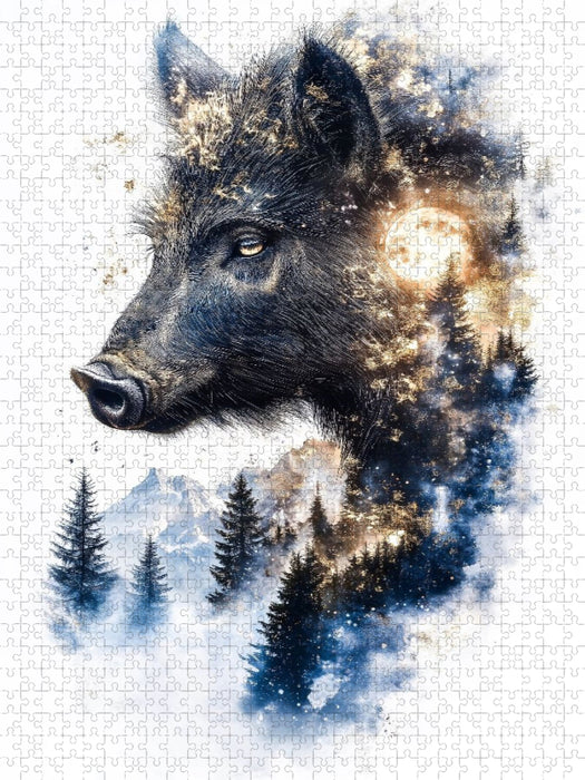 Wildschwein - CALVENDO Foto-Puzzle'