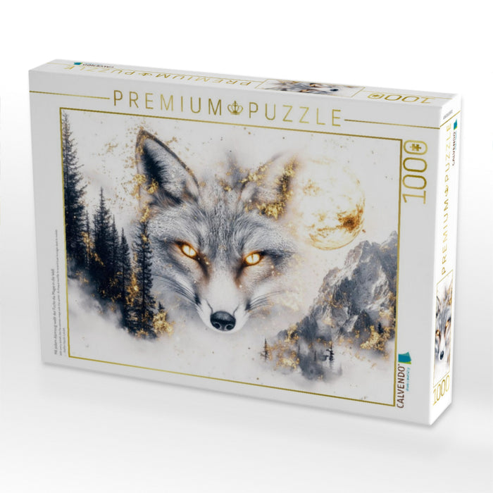 Mit jedem Atemzug webt der Fuchs die Magie in die Welt - CALVENDO Foto-Puzzle'