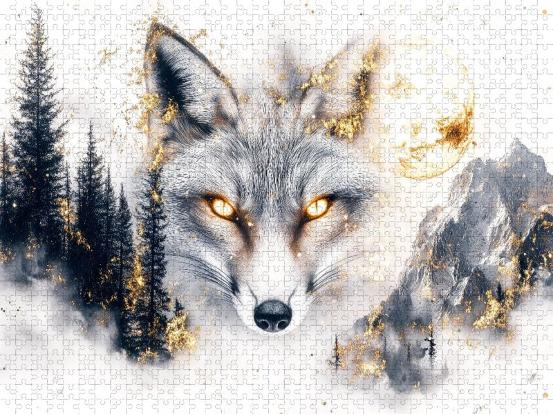 Mit jedem Atemzug webt der Fuchs die Magie in die Welt - CALVENDO Foto-Puzzle'