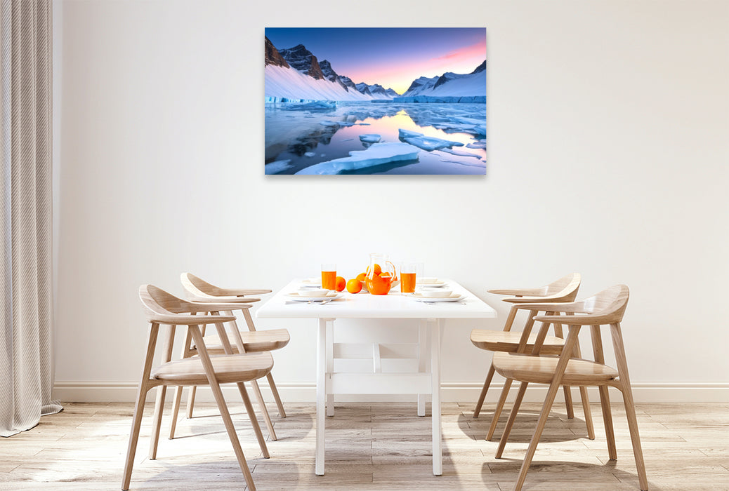 Premium Textil-Leinwand Polarfluss – Arktisches Licht