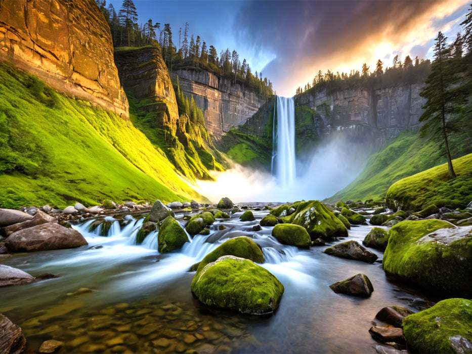 Wasserfallfluss – Verborgenes Hochland - CALVENDO Foto-Puzzle'