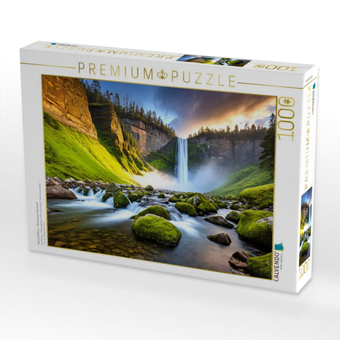 Wasserfallfluss – Verborgenes Hochland - CALVENDO Foto-Puzzle'