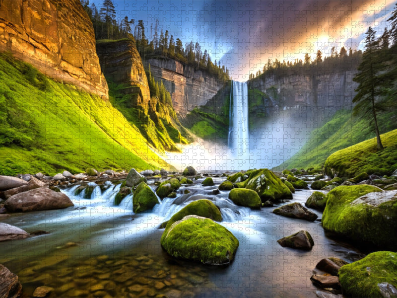 Wasserfallfluss – Verborgenes Hochland - CALVENDO Foto-Puzzle'