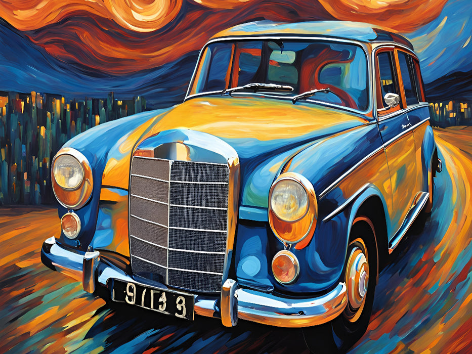 Oldtimer im Stil von van Gogh - CALVENDO Foto-Puzzle'