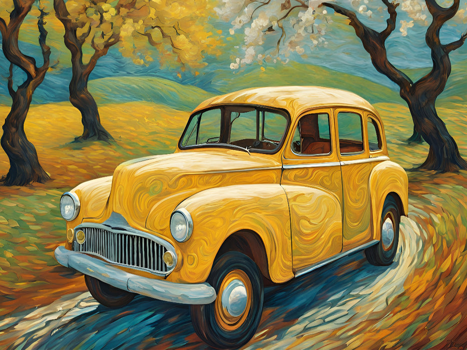 Oldtimer im Stil von van Gogh - CALVENDO Foto-Puzzle'