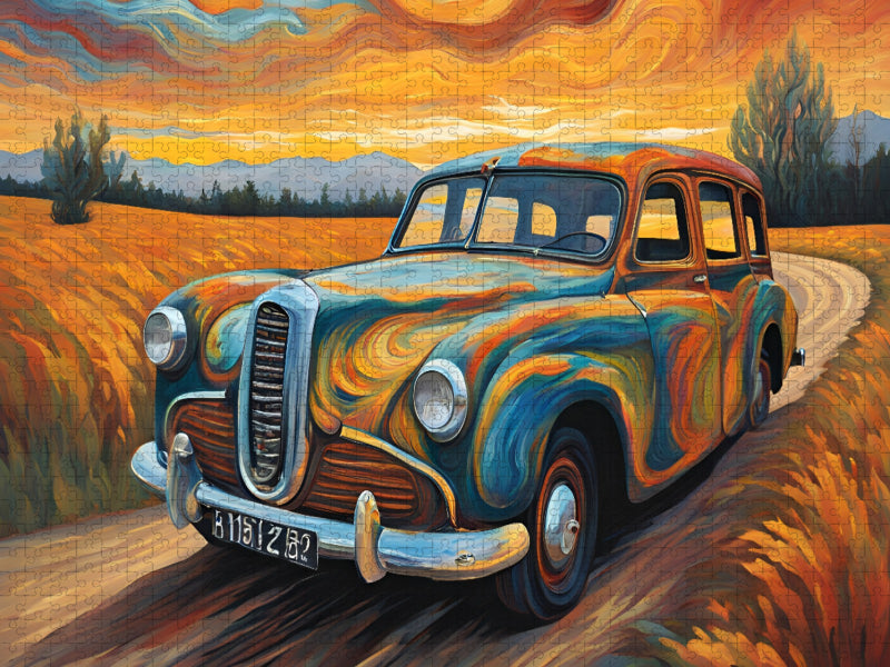 Oldtimer im Stil von van Gogh - CALVENDO Foto-Puzzle'