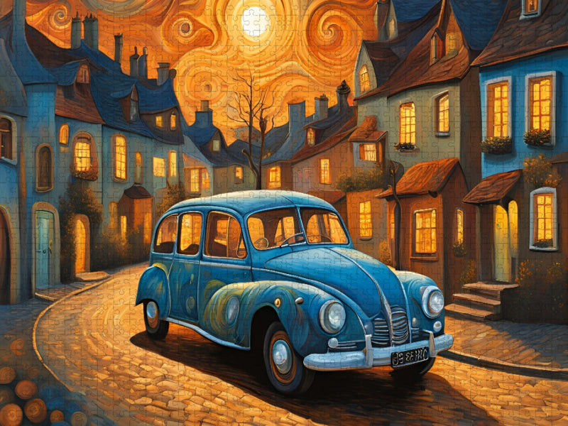 Oldtimer im Stil von van Gogh - CALVENDO Foto-Puzzle'