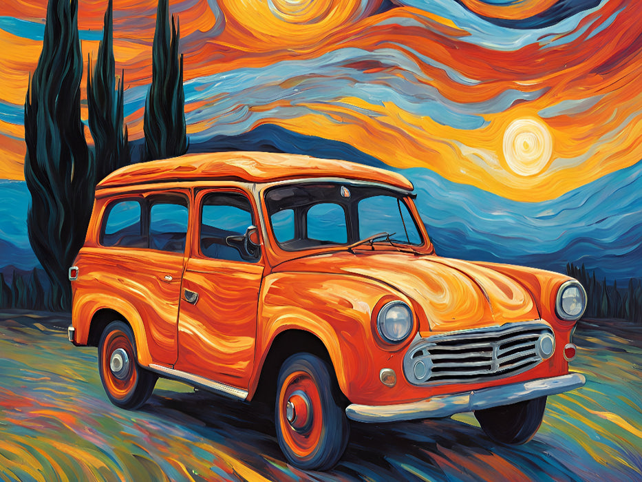 Oldtimer im Stil von van Gogh - CALVENDO Foto-Puzzle'
