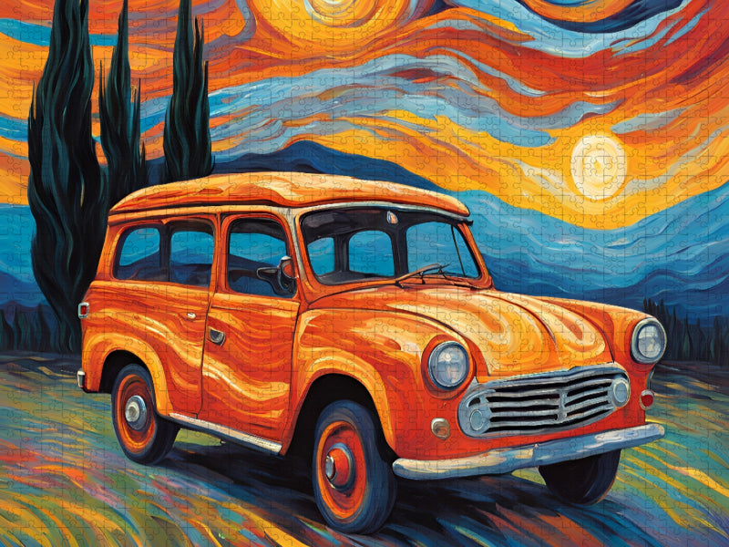 Oldtimer im Stil von van Gogh - CALVENDO Foto-Puzzle'