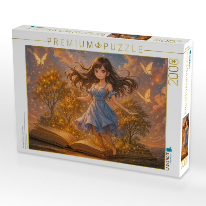 Animewelt Heldin zwischen Seiten - CALVENDO Foto-Puzzle'