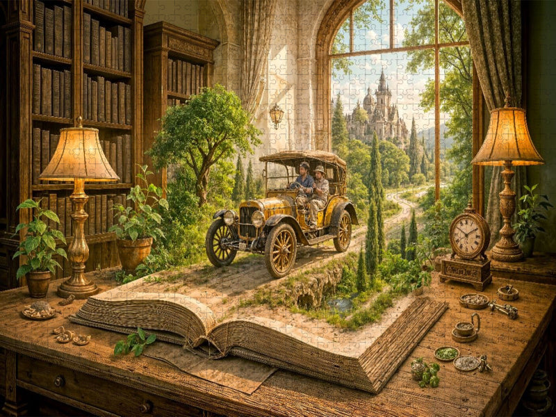 Zeitreise auf Rädern mit dem Oldtimer - CALVENDO Foto-Puzzle'