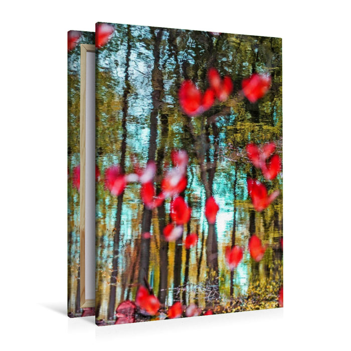 Premium Textil-Leinwand Härzschläge im Wasser