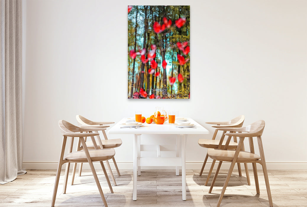 Premium Textil-Leinwand Härzschläge im Wasser