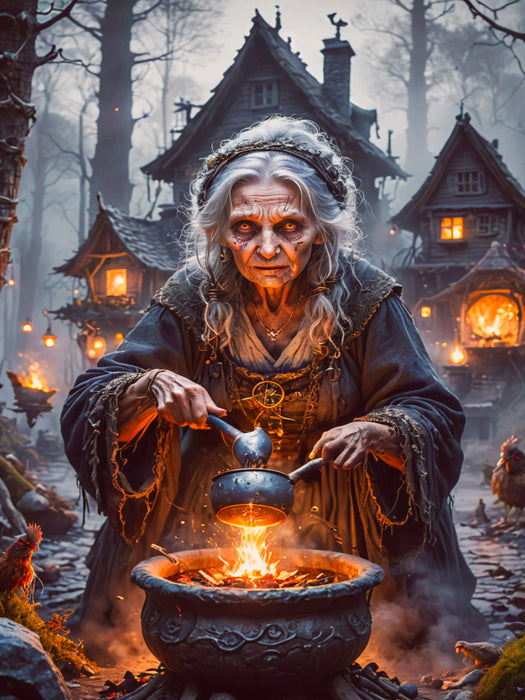 Baba Yaga, die Hexe der slawischen Mythologie - CALVENDO Foto-Puzzle'
