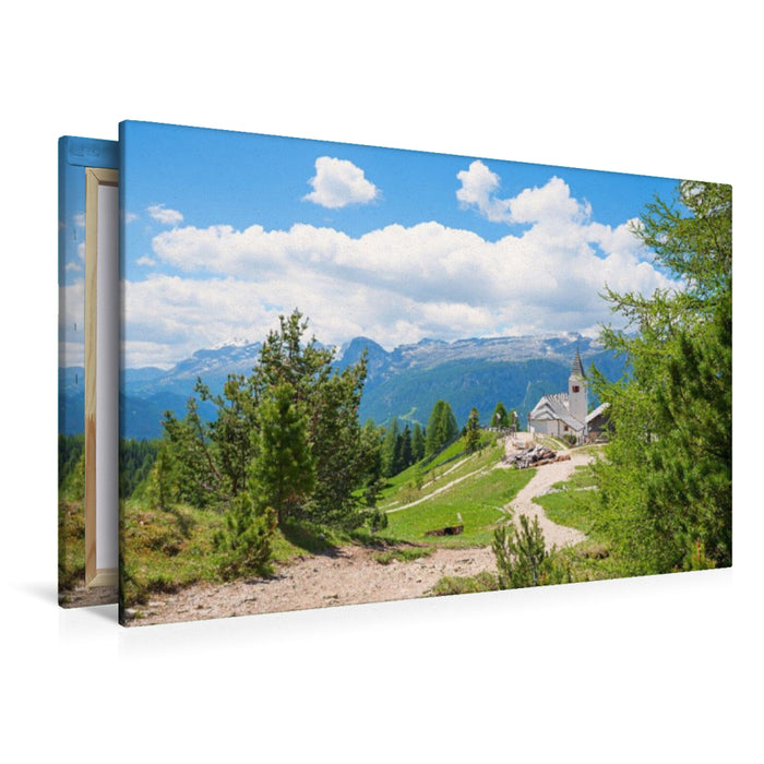 Premium Textil-Leinwand Chiesa Santa Croce am Heiligkreuzkofel