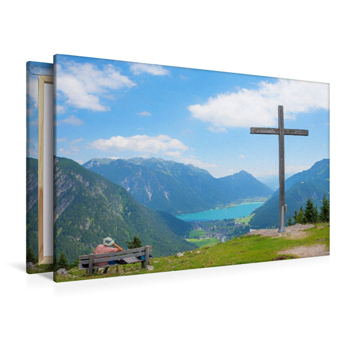 Premium Textil-Leinwand Rast am Feilkopf Gipfel